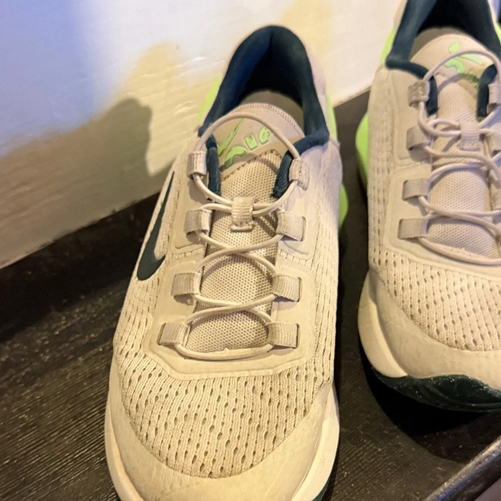 Nike White and Lime Athletic Sneakers